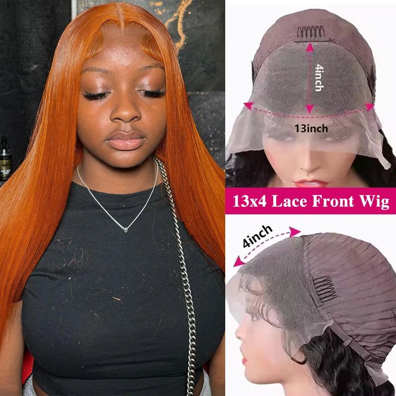 Spice Luxe™ HD Lace Wig – Bone Straight in Ginger Blaze