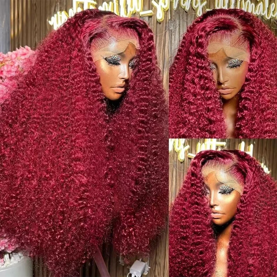 Vibrant Deep Wave 99j Burgundy Lace Frontal Wig™
