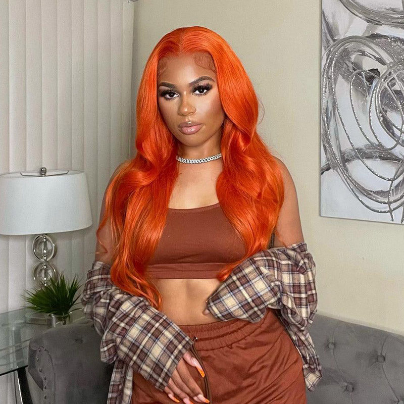 Ginger Orange Body Wave Lace Frontal